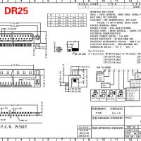 D-SUB DB25 connector female horizontaal PCB afmetingen